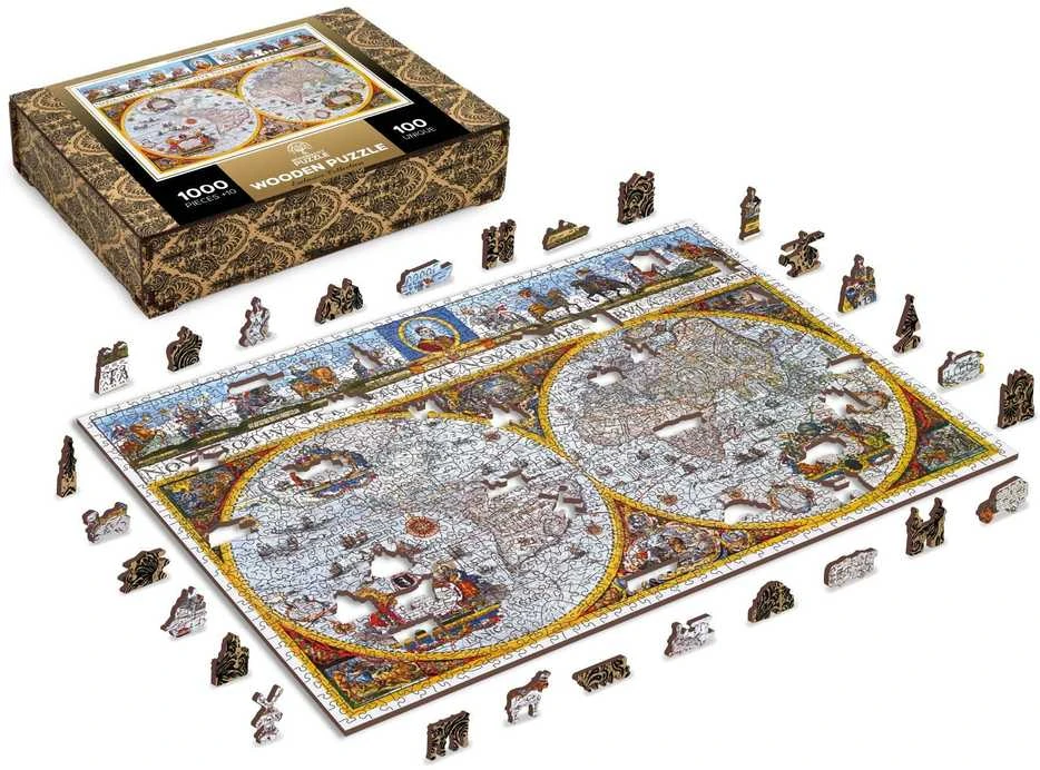 Medinė dėlionė „Nova Terrarum žemėlapis“, 1010 detalių
