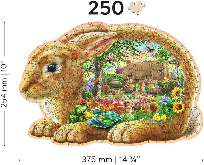 Medinė dėlionė „Sodo zuikis“, 250 detalių