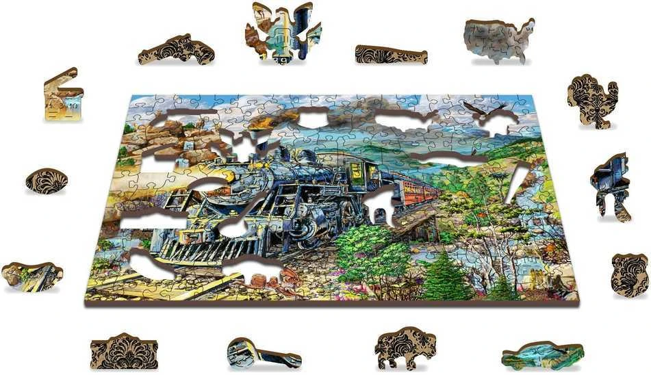 Medinė dėlionė „Traukinys“, 200 detalių
