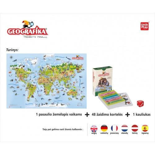 MOKOMASIS STALO ŽAIDIMAS GEOGRAFIKA - TYRINĖKITE PASAULĮ, LIETUVIŲ KALBA