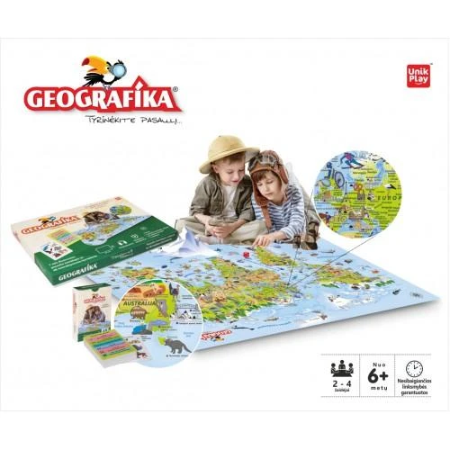 MOKOMASIS STALO ŽAIDIMAS GEOGRAFIKA - TYRINĖKITE PASAULĮ, LIETUVIŲ KALBA