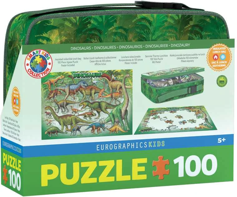 Pietų dėžutė – dėlionė „Dinozaurai” 100 d.