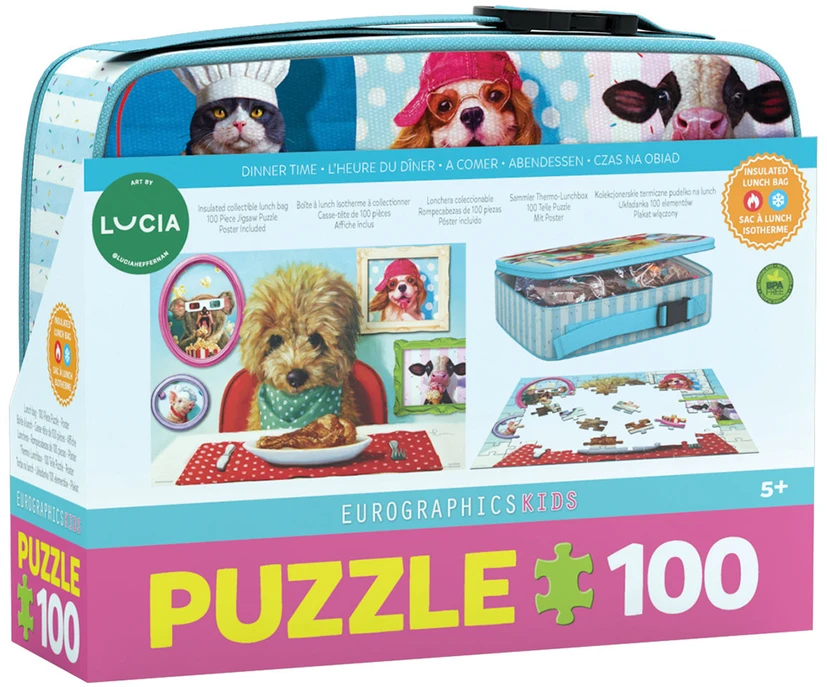 Pietų dėžutė – dėlionė „Juokingi gyvūnai” 100 d.