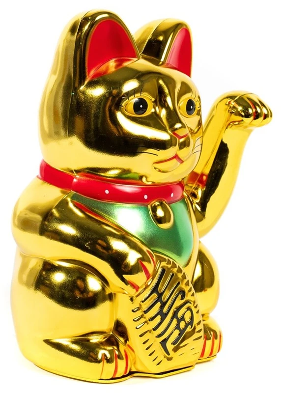 Sėkmę nešanti Maneki Neko Katė su judančia letenėle 12x10x20cm