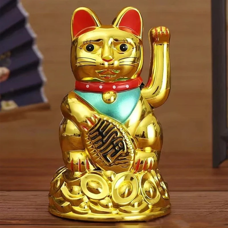 Sėkmę nešanti Maneki Neko Katė su judančia letenėle 12x10x20cm
