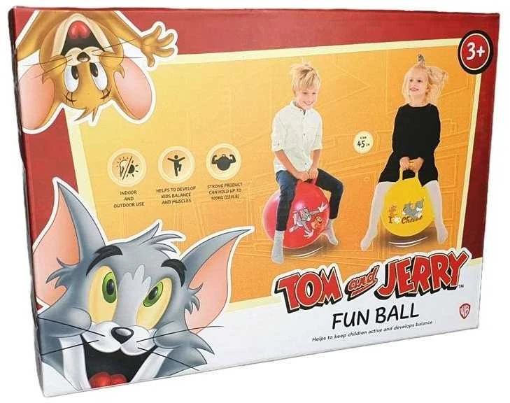 Šokliukas-kamuolys Tomas ir Džeris geltonas (Tom and Jerry) 45 cm