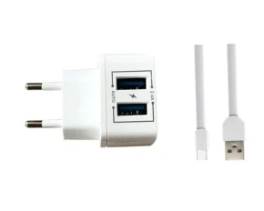Remax sieninis įkroviklis su dviem USB jungtimis