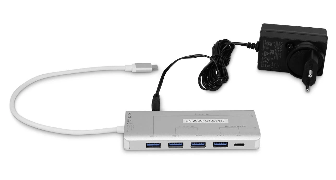LMP USB-C Hub USB 3.0 (3.1 Gen 1) jungtys 4 kiekis, Aliuminio, USB 3.0 (3.1 Gen 1) Type-C jungtys 3 kiekis, Kosminė pilka