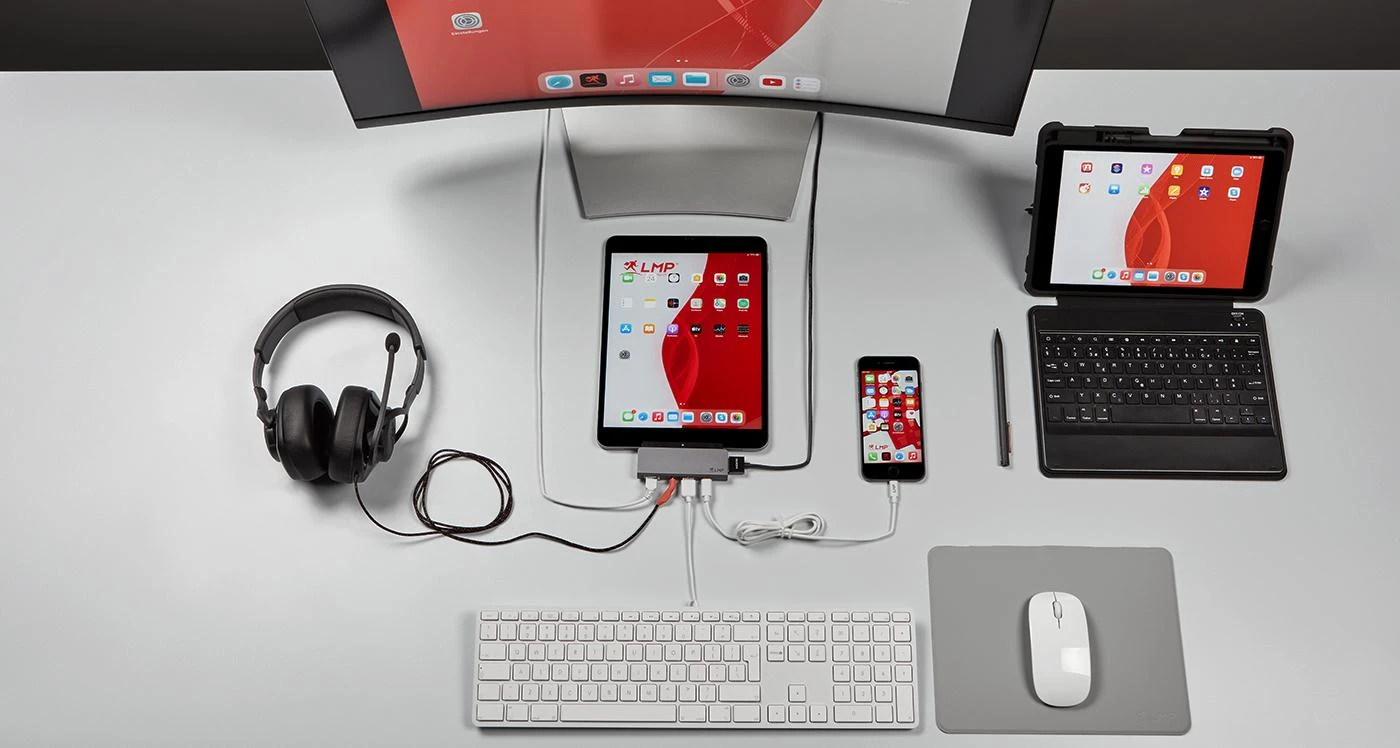 Jungčių stotelė LMP USB-C Planšetė Dock 4K 5 Port, pilka