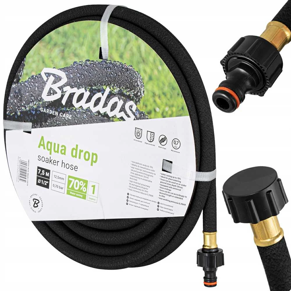 Bradas Drėkinimo žarna AKVA- DROP 1 / 2 "- 25m nešiklio laikiklis WAD1 / 2025 BRADAS