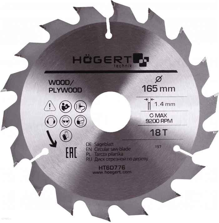 HÕGERT TCT pjūklo diskas 165x18Tx30