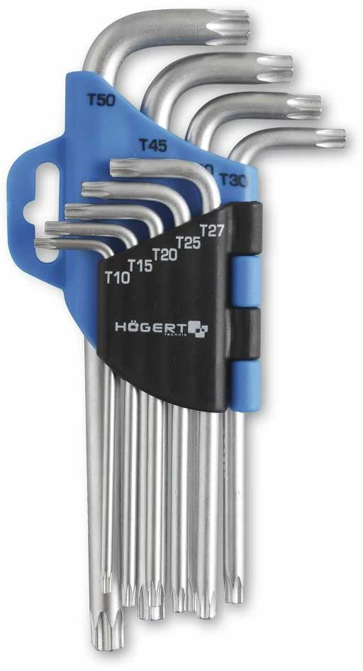 Hogert 9 dalių "Torx" raktų rinkinys, CrV plienas