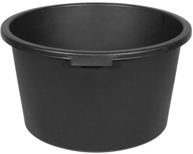 Juodas 40 litrų plastikinis kubilas