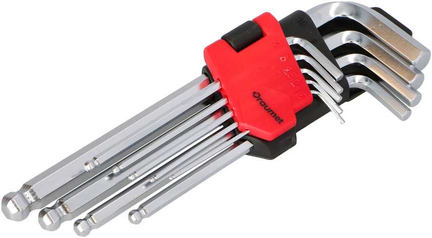 Faster Tools Šešiakampių raktų rinkinys, ilgas su rutuliniu galu (9 vnt.)