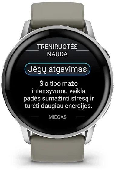 Išmanusis laikrodis Garmin Venu® 4 - 45 mm | spalva: sidabro spalvos su sidabrinės pilkos spalvos silikoniniu dirželiu (010-03014-01)