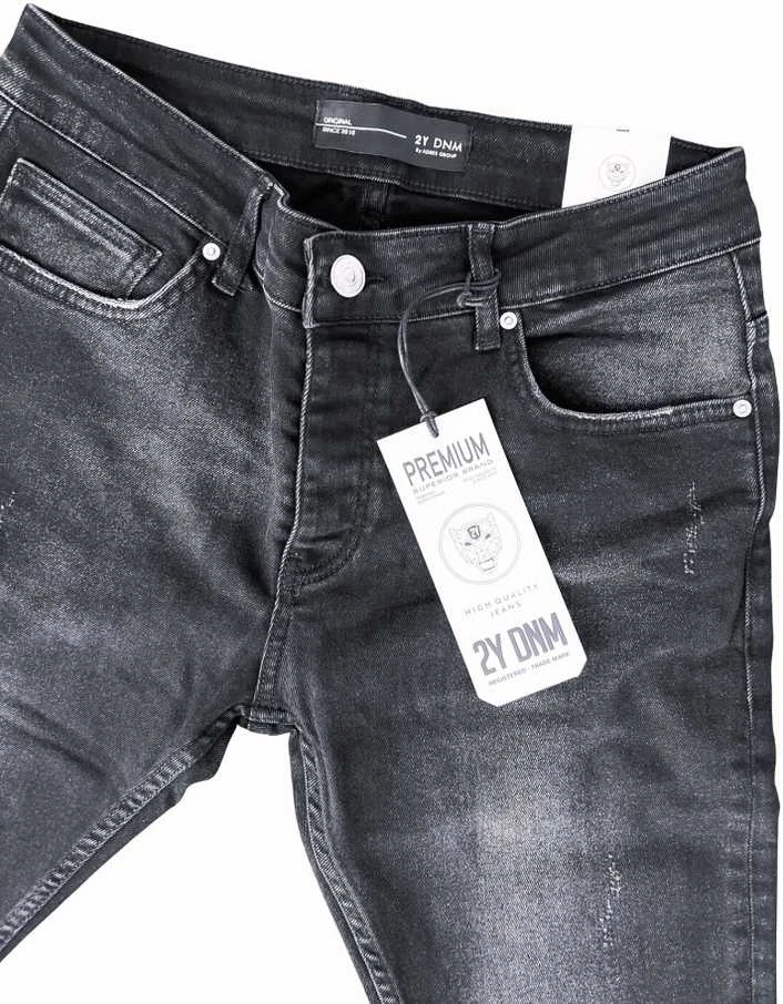 2Y PREMIUM Džinsai Vyrams Juodas Pilkas B8407/K500