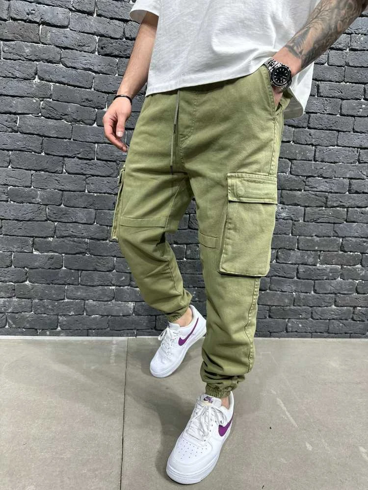 2Y Premium Kelnės Joggers Vyrams Khaki NT9000-1