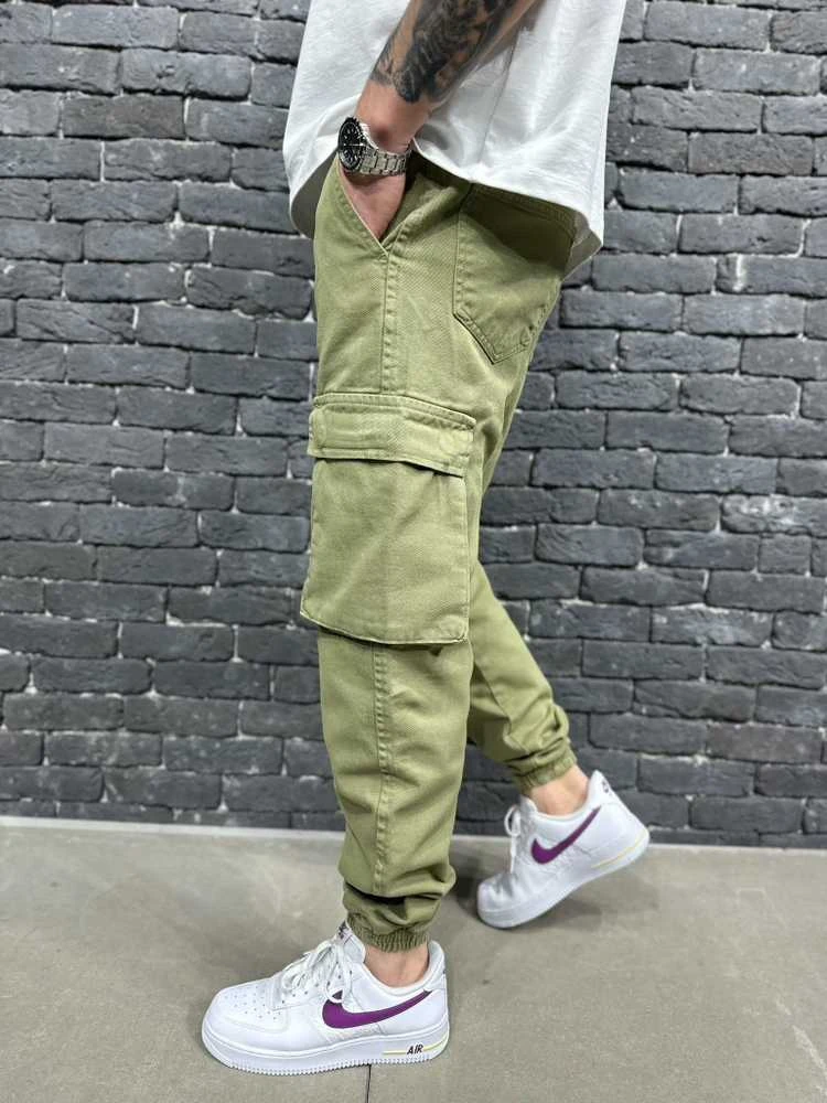 2Y Premium Kelnės Joggers Vyrams Khaki NT9000-1