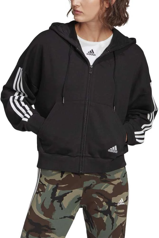 Adidas Džemperis Moterims W 3s Fz Hoodie Juodas GL1462