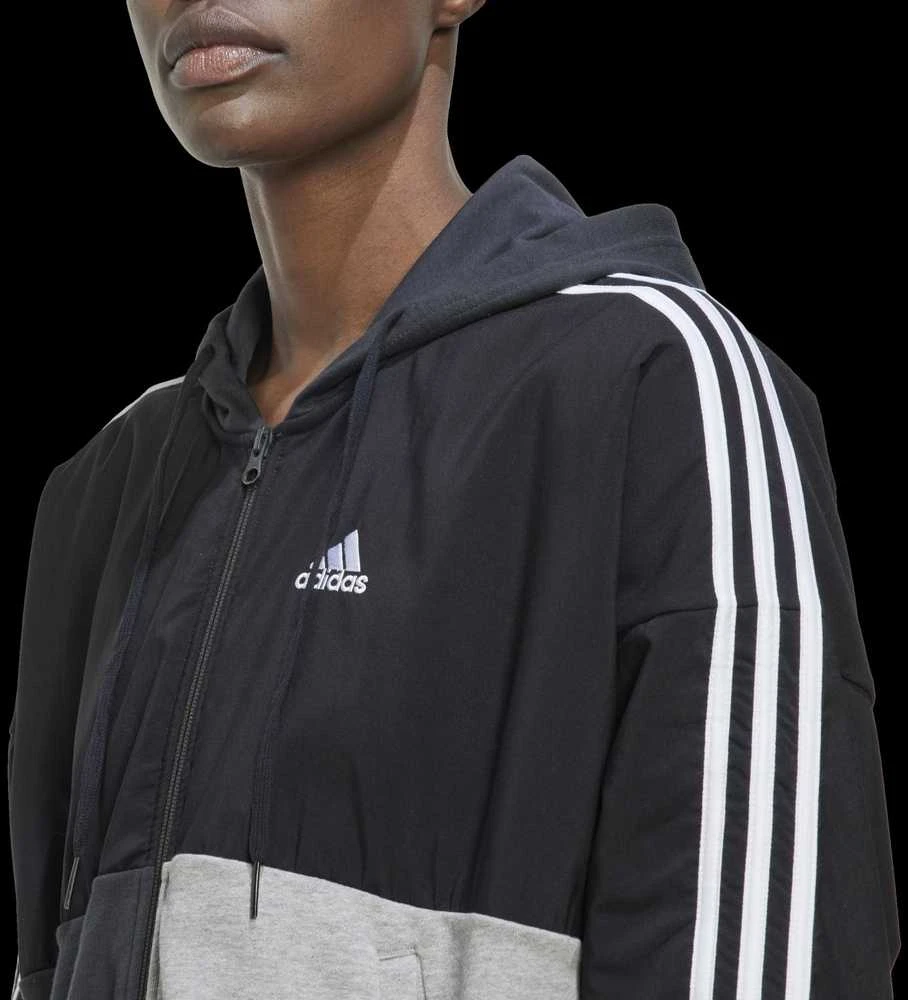 Adidas Džemperis Moterims W Cb B Fz Hodie Pilkas Juodas HC8833