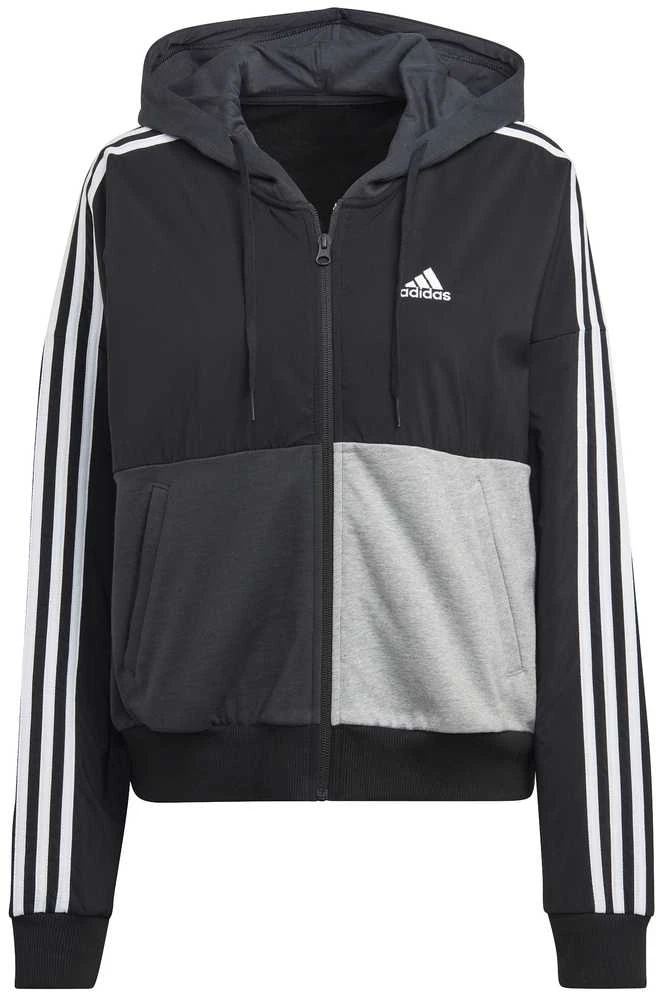 Adidas Džemperis Moterims W Cb B Fz Hodie Pilkas Juodas HC8833
