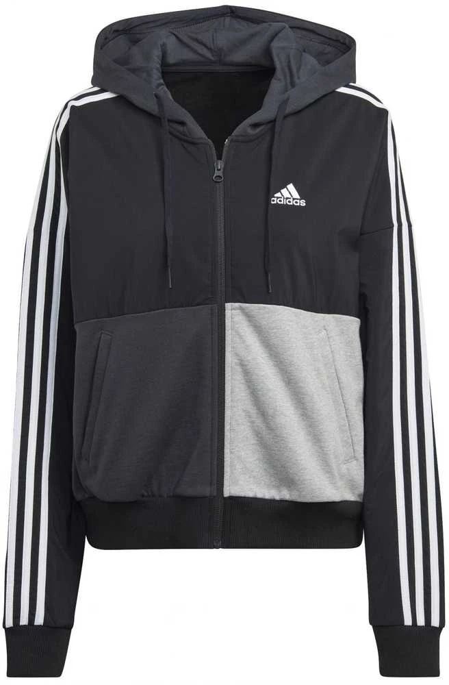 Adidas Džemperis Moterims W Cb B Fz Hodie Pilkas Juodas HC8833