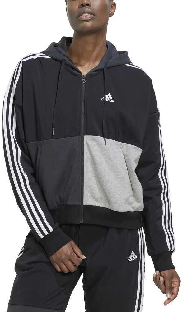 Adidas Džemperis Moterims W Cb B Fz Hodie Pilkas Juodas HC8833