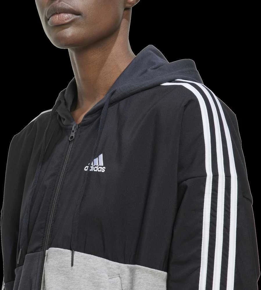 Adidas Džemperis Moterims W Cb B Fz Hodie Pilkas Juodas HC8833