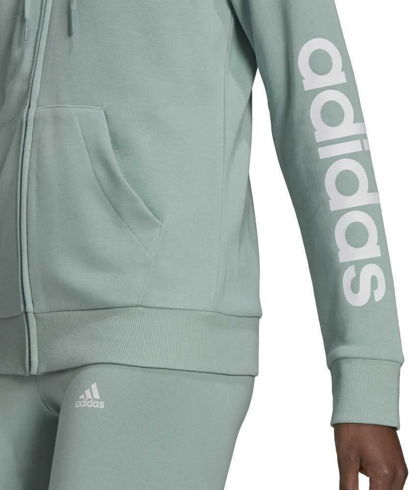 Adidas Džemperis Moterims W Lin Ft Fz Hd Žalias GL0795
