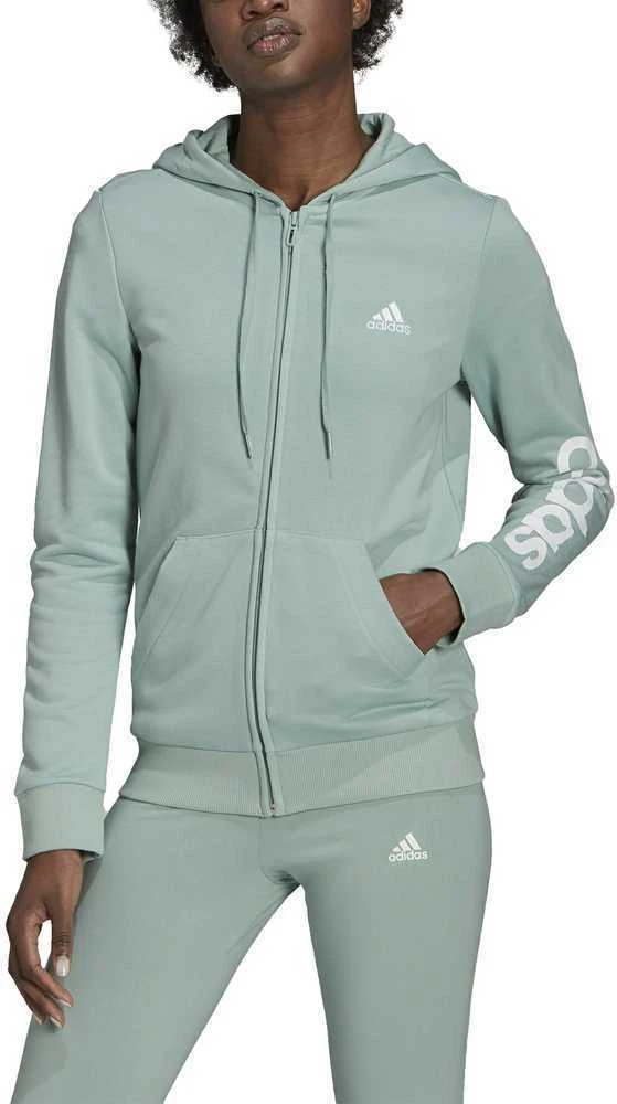 Adidas Džemperis Moterims W Lin Ft Fz Hd Žalias GL0795