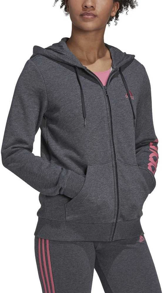 Adidas Džemperis Moterims W Lin Ft Fz Hoodie Pilkas H07750