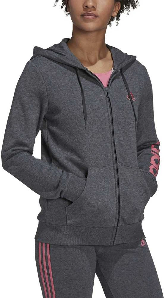 Adidas Džemperis Moterims W Lin Ft Fz Hoodie Pilkas H07750