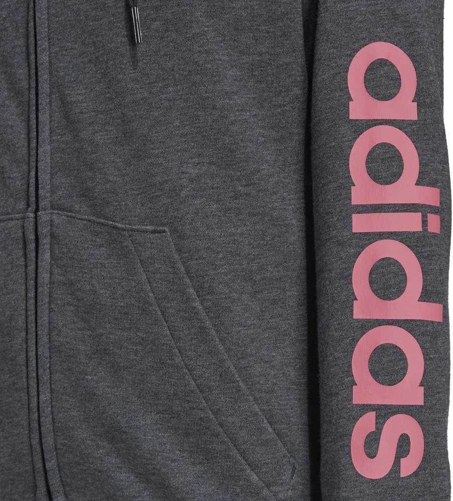 Adidas Džemperis Moterims W Lin Ft Fz Hoodie Pilkas H07750