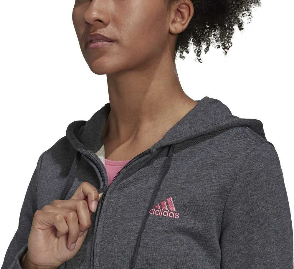 Adidas Džemperis Moterims W Lin Ft Fz Hoodie Pilkas H07750