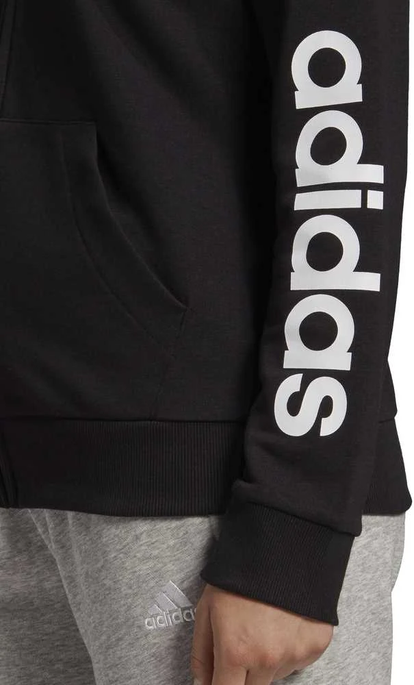 Adidas Džemperis Moterims W Lin Ft Fz Hoodie Juodas GL0791