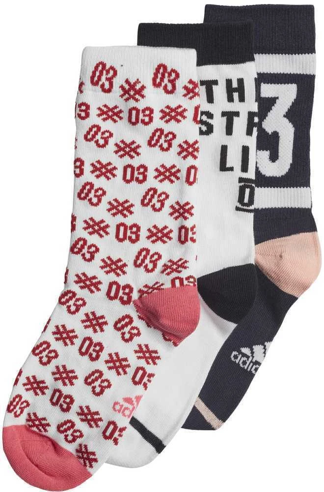 Adidas Kojinės Vaikams YA GR Scks 3PP Baltas Juodas Raudona EI6181