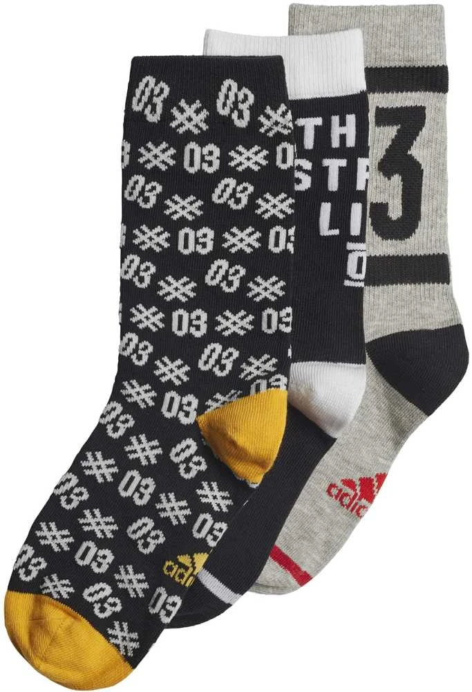 Adidas Kojinės Vaikams YA GR Scks 3PP Juodas Pilkas ED8645