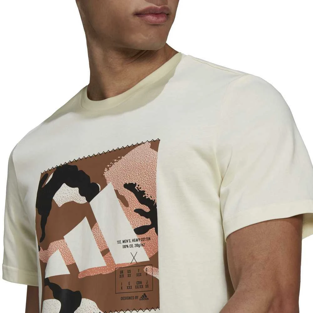 Adidas Marškinėliai Vyrams Camo Bos Tee M Baltas