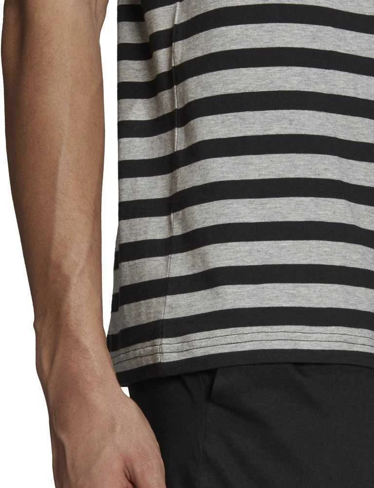 Adidas Marškinėliai Vyrams M Stripy Sj T Pilkas Juodas