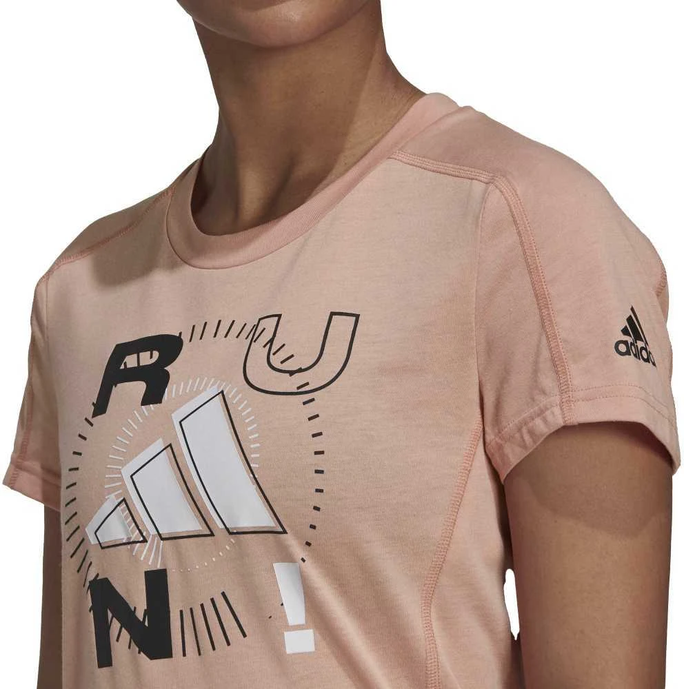 Adidas Palaidinė Moterims Run Logo W 1 Peach GV1352