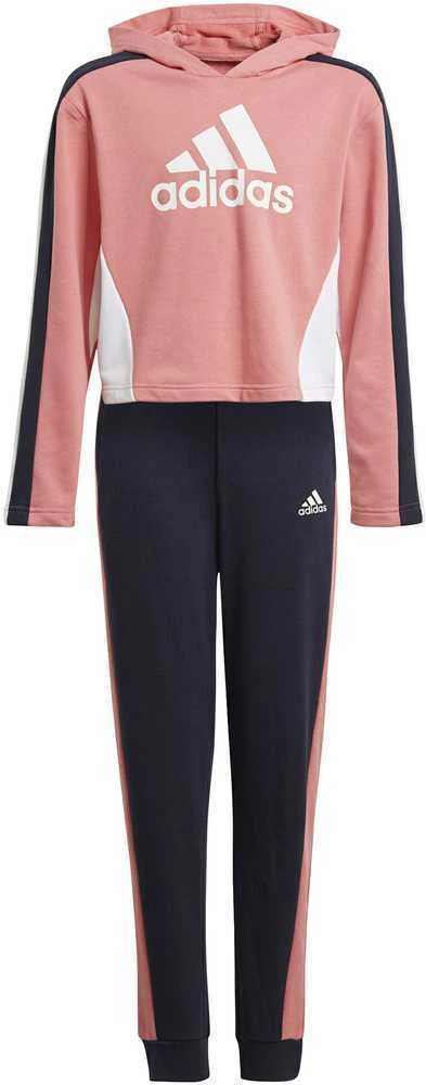Adidas Sportinis Kostiumas Mergaitėms G Hooded Crop Ts Juodas Rožinė GM8933