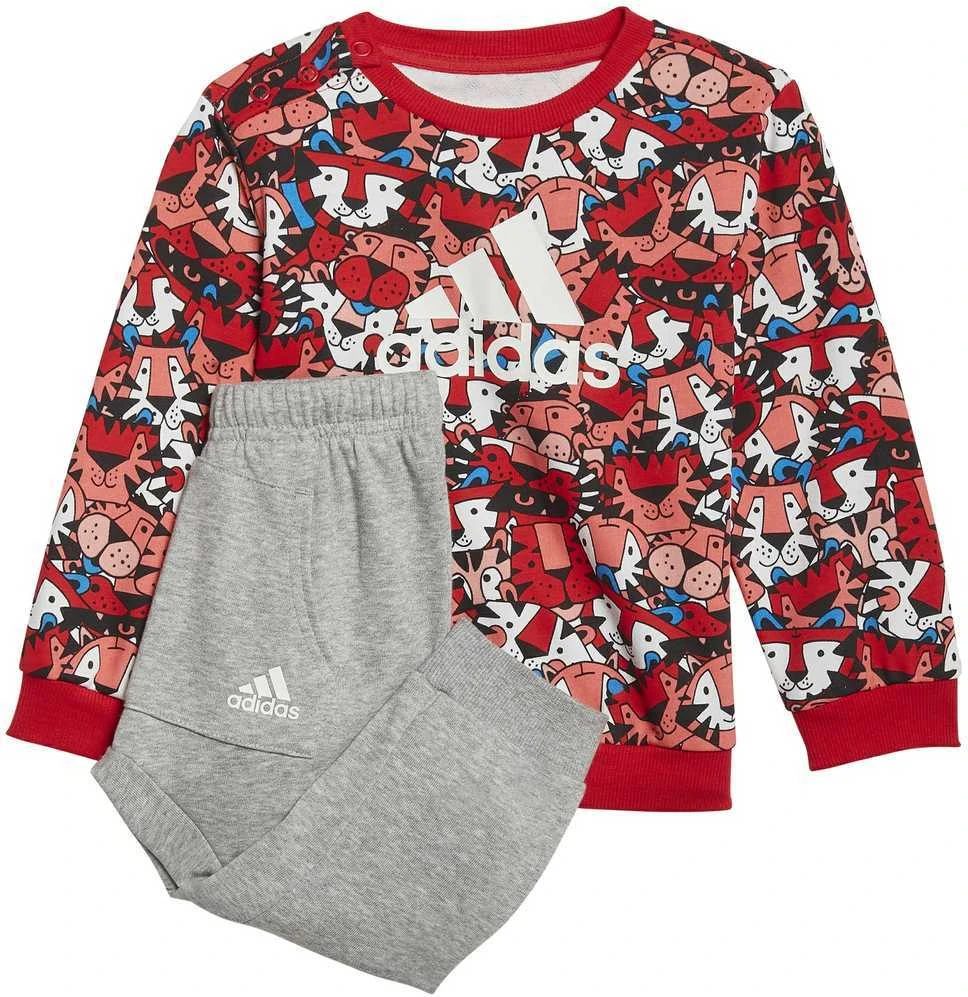 Adidas Sportinis Kostiumas Vaikams I Aop Jog Ft Pilkas Raudona HF1970
