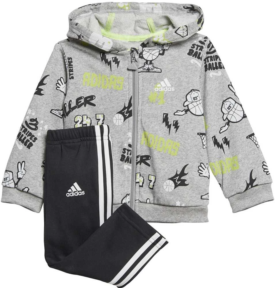 Adidas Sportinis Kostiumas Vaikams I Grap Fz Hd Ft1 Pilkas Juodas GE0015