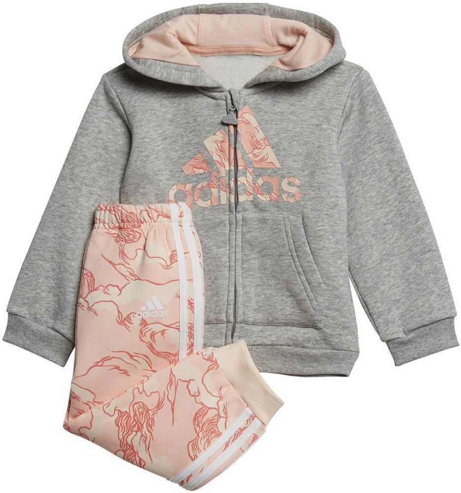Adidas Sportinis Kostiumas Vaikams I Logo Fz Hd Fl Pilkas Heather / Haze Coral