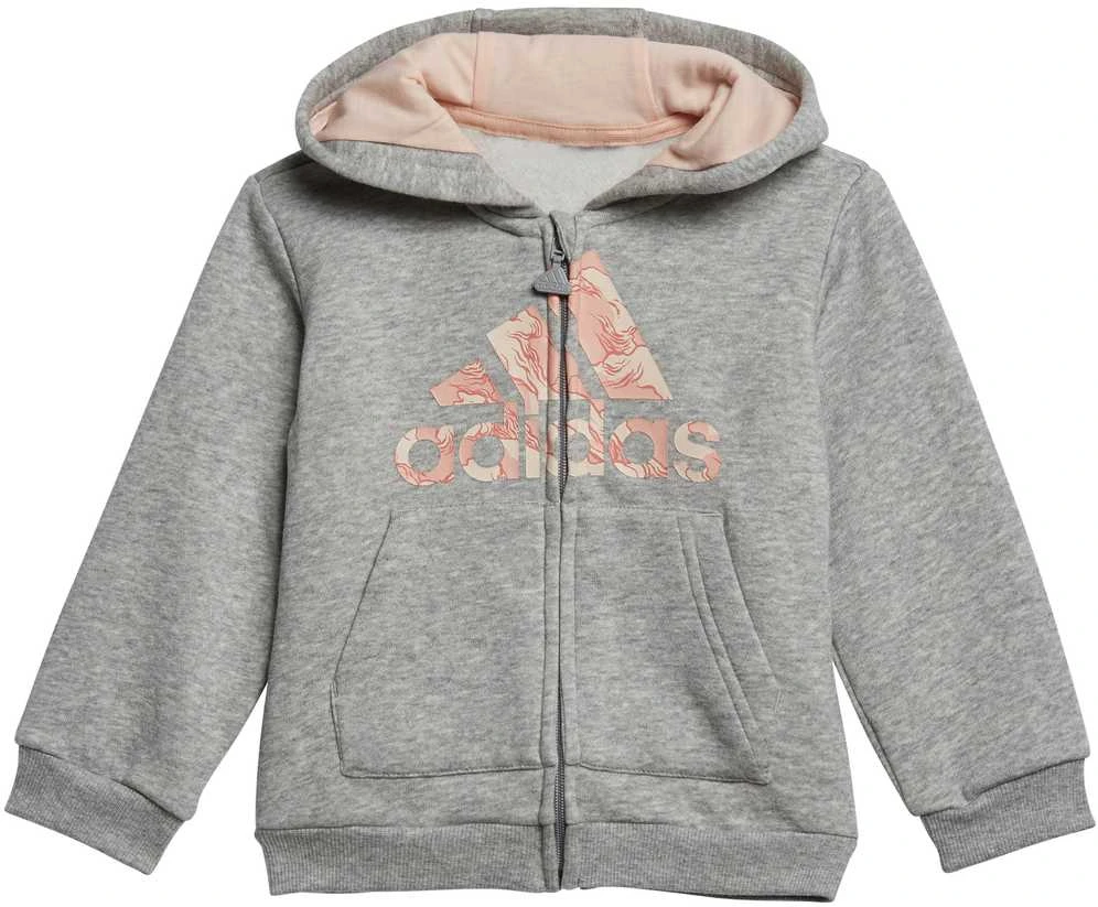 Adidas Sportinis Kostiumas Vaikams I Logo Fz Hd Fl Pilkas Heather / Haze Coral