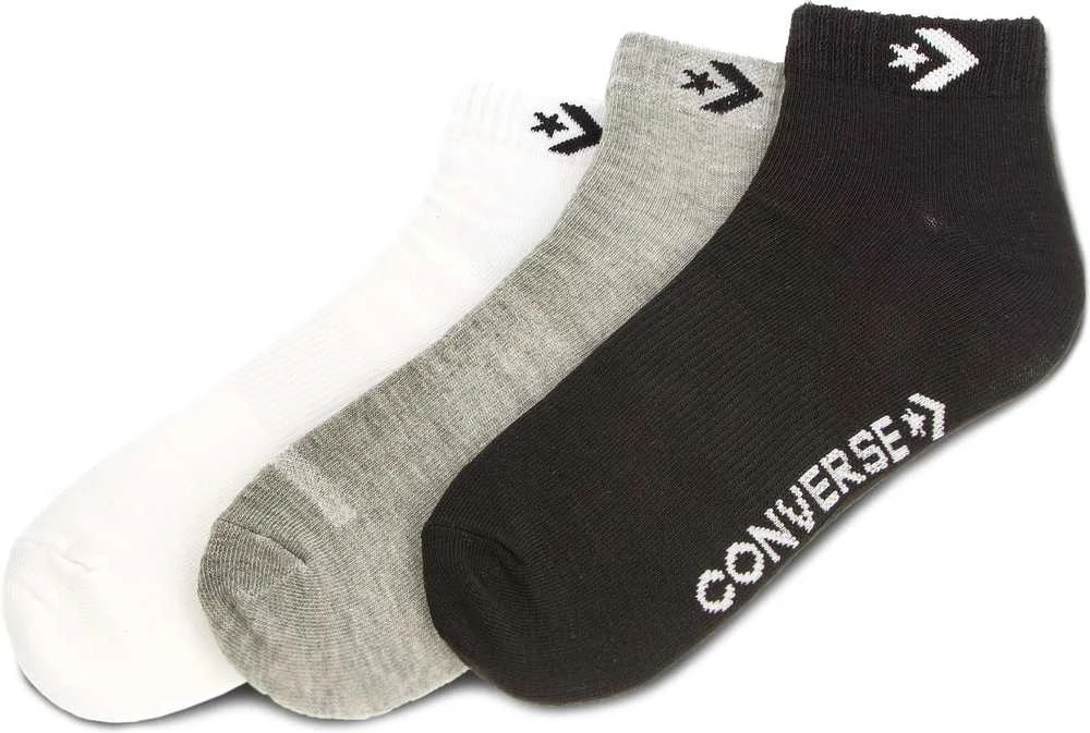 Converse Kojinės 3Pp Converse Star Chevron Balck Baltas Gray E746A