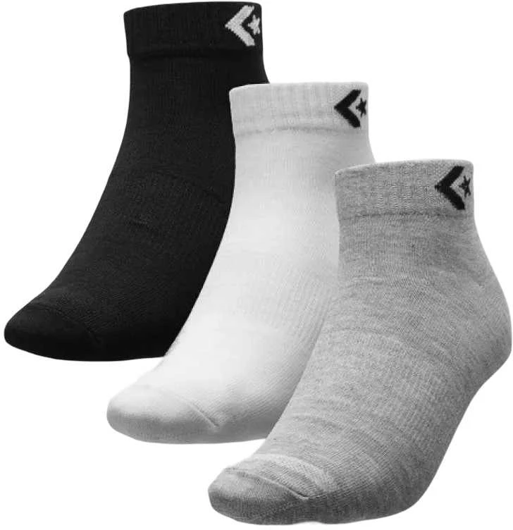 Converse Kojinės 3Pp Converse Star Chevron Balck Baltas Gray E746A