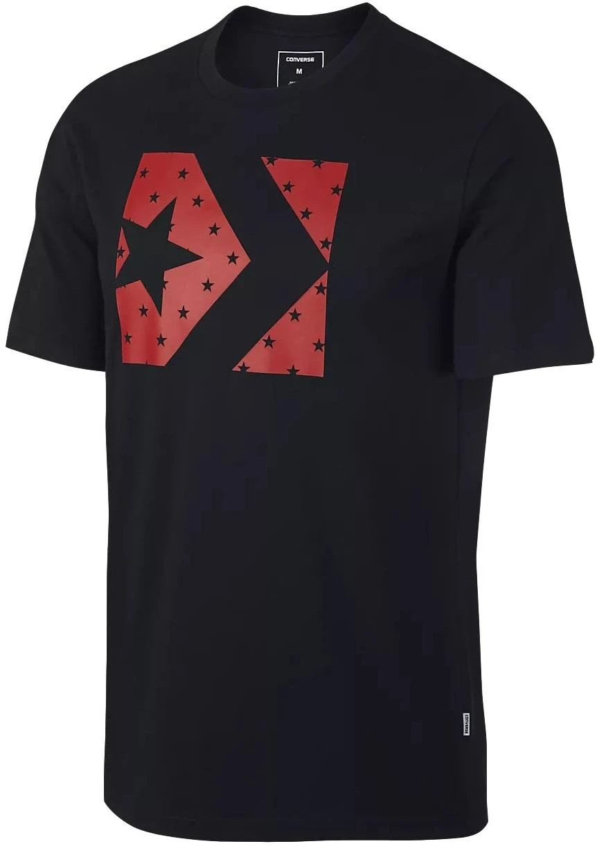 Converse Marškinėliai Star Fill Chevron Tee Juodas