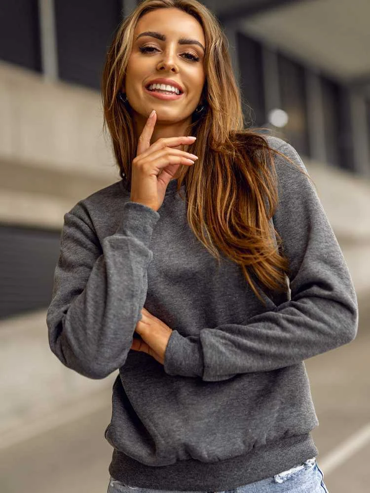 J.Style Džemperis Moterims Fleece Pilkas 68W01-5