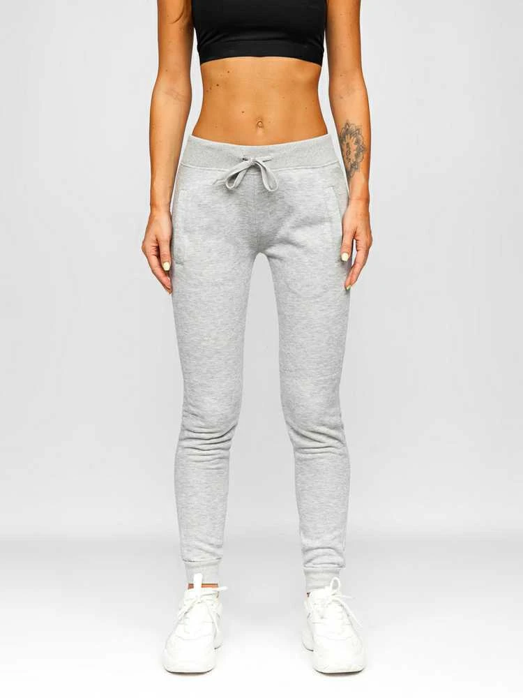 J.Style Sportinės Kelnės Moterims Fleece Pilkas 68CK01-2